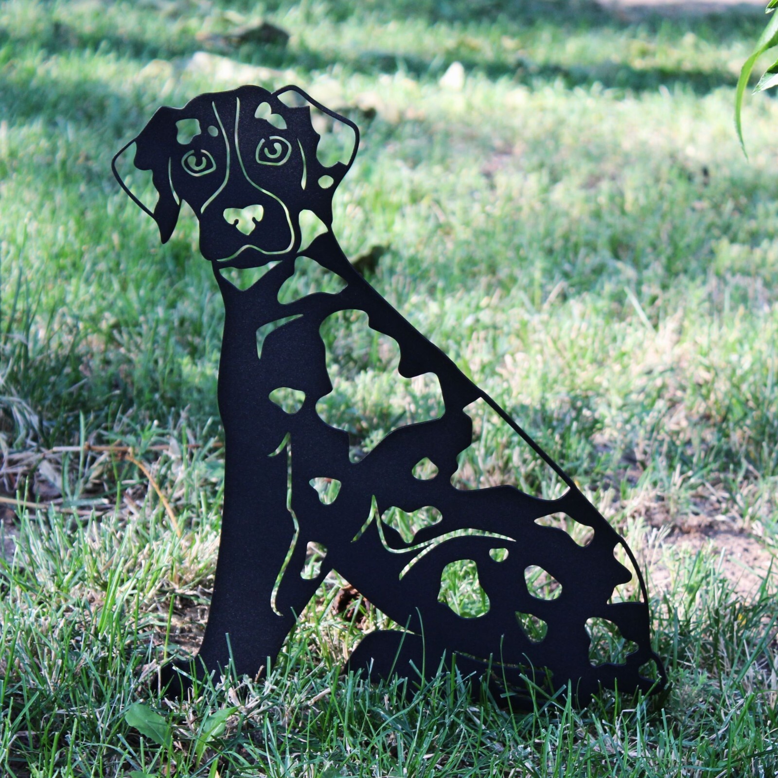 Catahoula Leopard Dog Black Metal Silhouette