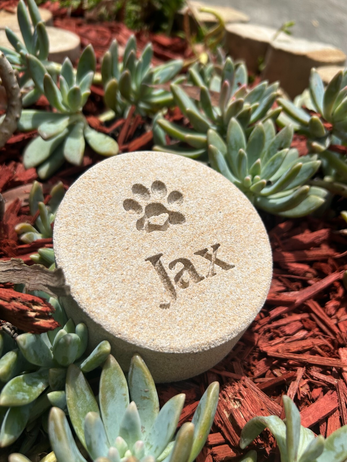 Memorial Keepsake for Pets Personalised Sand stone