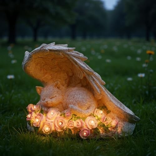 Cat Pet Memorial Stones Outdoor Statue, A Sleeping Cat Memorial Stone Grey