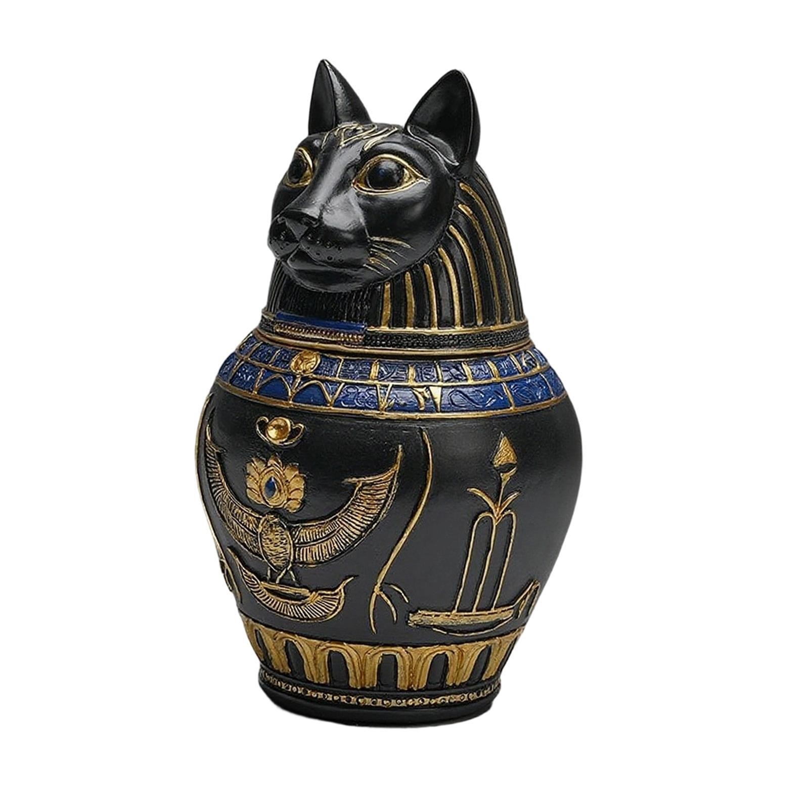 Pet Urn Canopic Jar Statue Sturdy Resin for Small Animals Puppy Kitten Bunny