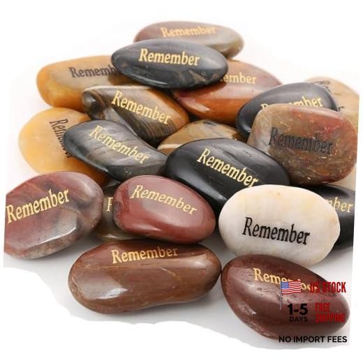 50PCS Remember Stones Encouragement Engraved Rocks of Remembrance Memorial