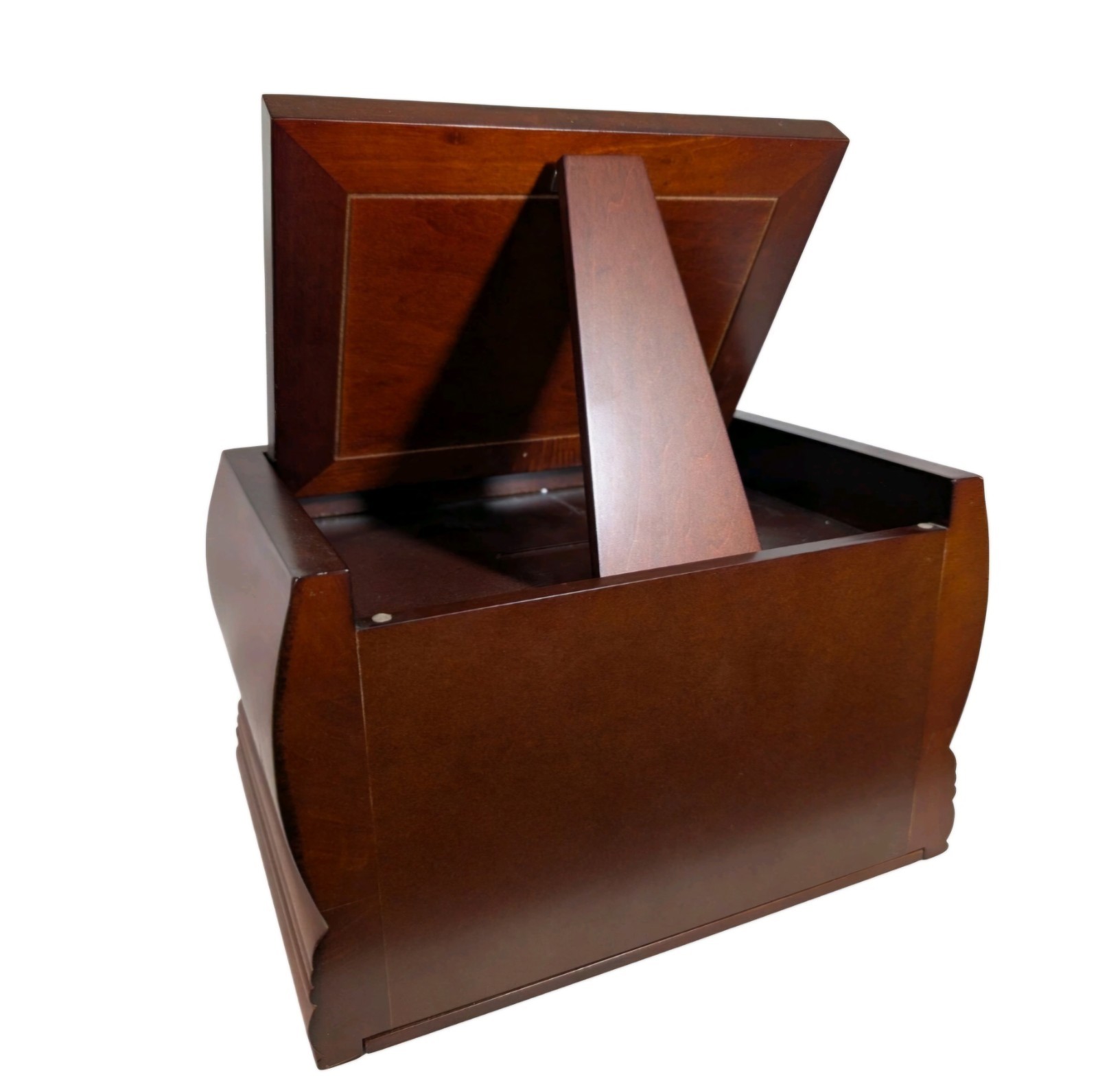 Smart Plan Dark Walnut 11″ Wood Memory Box Pet Urn with Photo Frame Lid- NEW