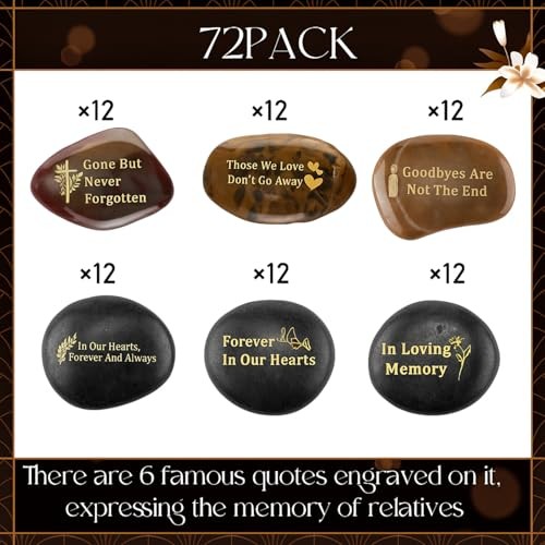 Pcs Memorial Stone 1.97 Inch Celebration of Life 1.97 inches 72 Deep Color