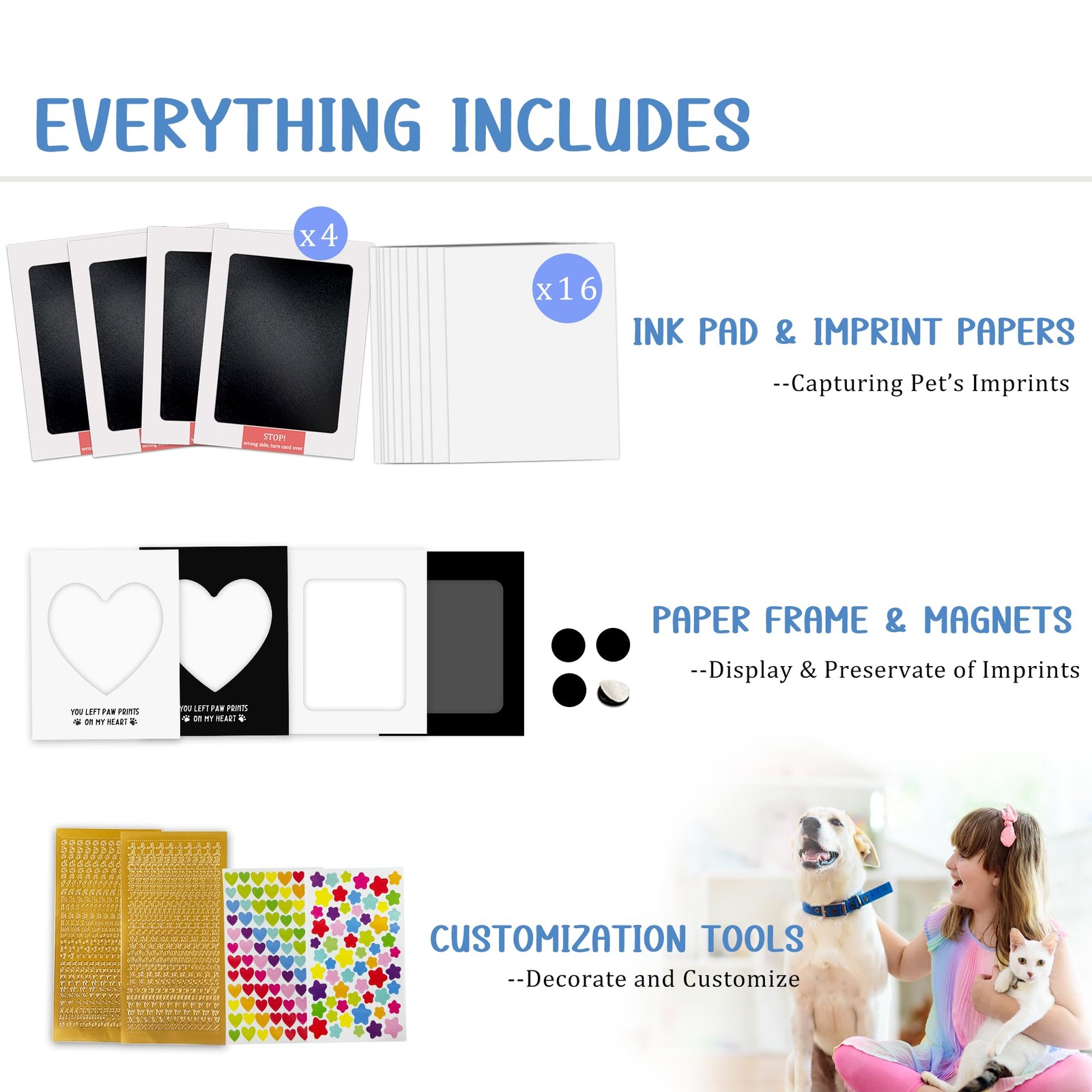Paw Print Kit,Clean Touch/Inkless Ink Pad for Dog/Cat Pawprints,Paw Print Sta…