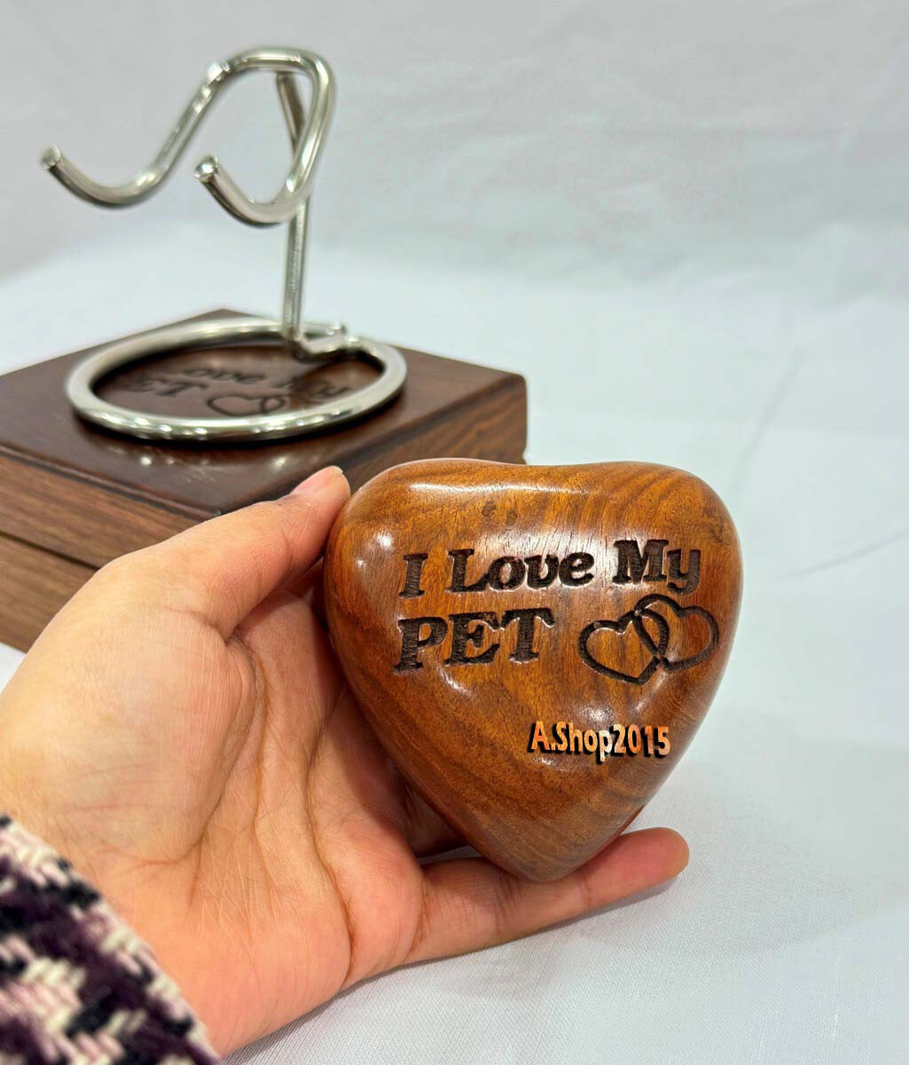 Wooden Heart Keepsake Urn – Mini Ash Urn Small Handcrafted Cremation Urn