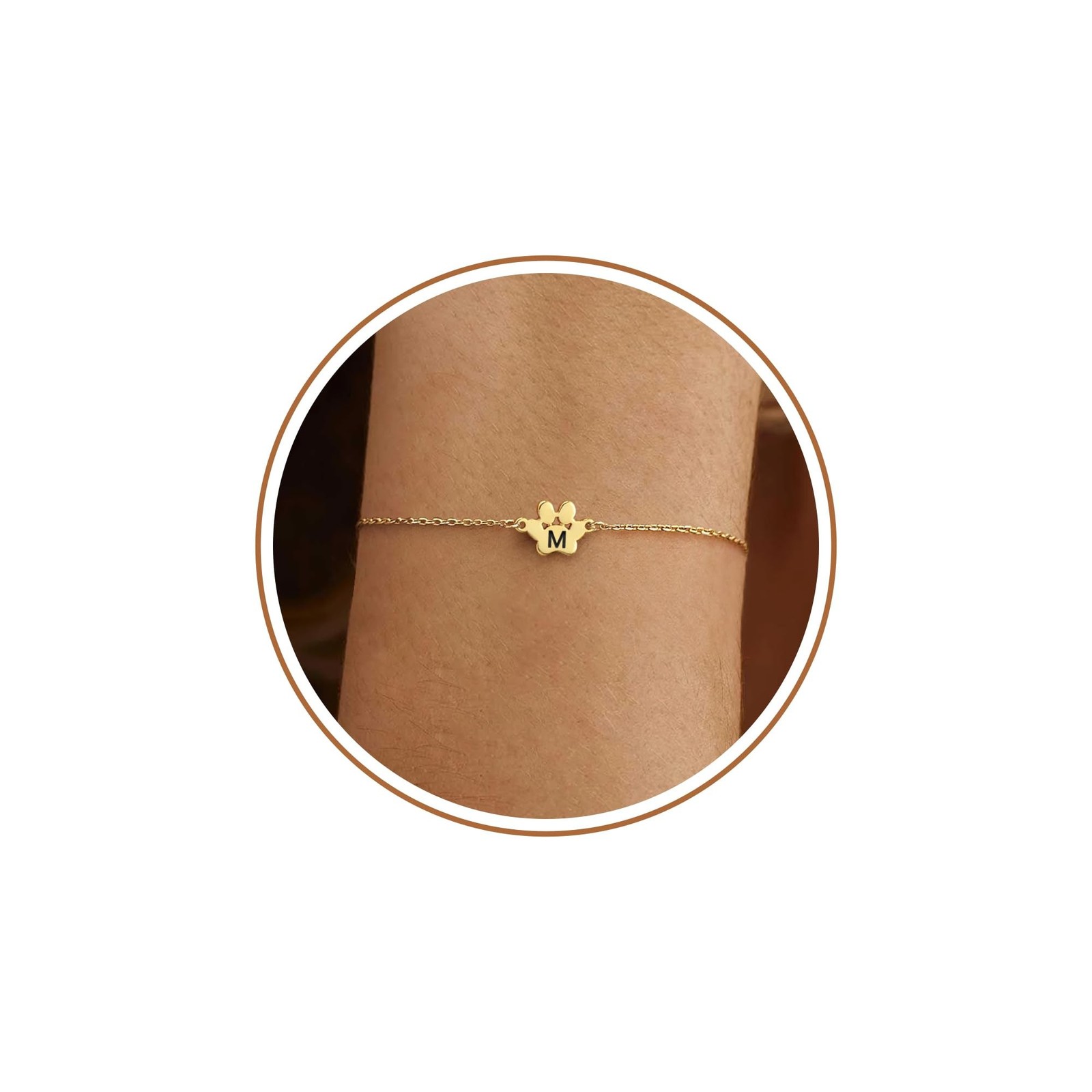 Dog Easter Mom Gifts for Dog Lover Initial Bracelet for Women with Heart Adju…