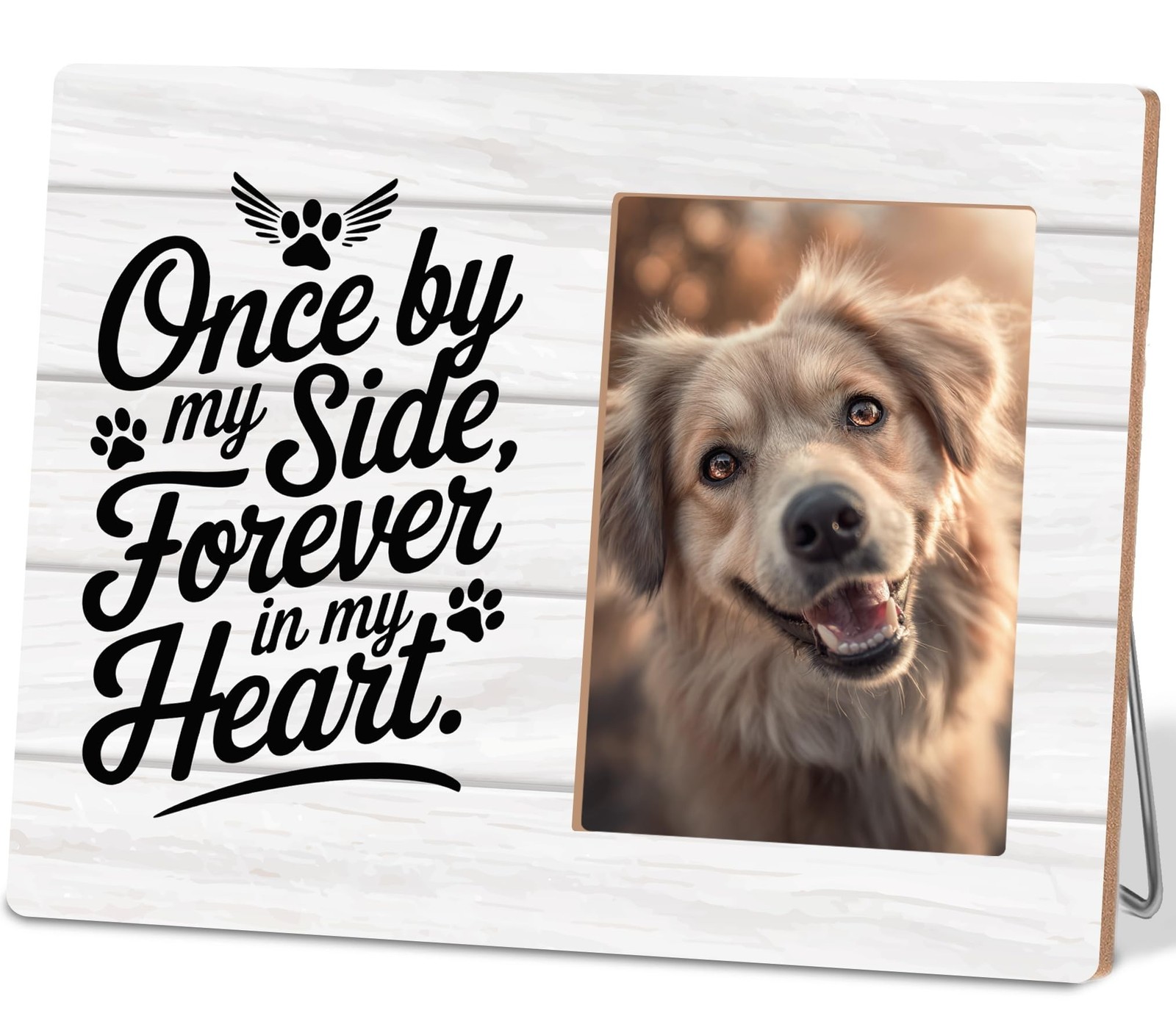 Pet Memorial Gifts for Dogs,Once by My Side Forever in My Heart,4×6 Picture F…