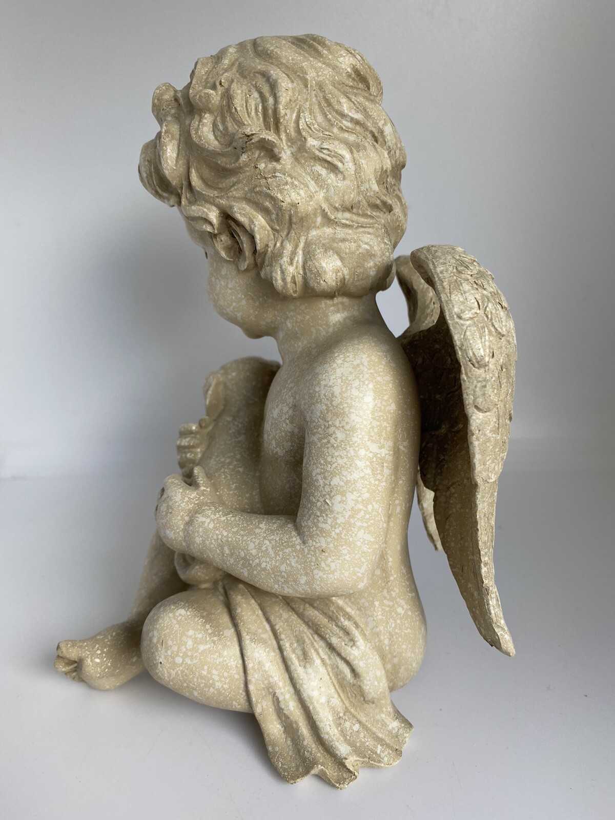 DOG MEMORIAL STATUE DOG PUPPY WITH WINGS PLAQUE ORNAMENT