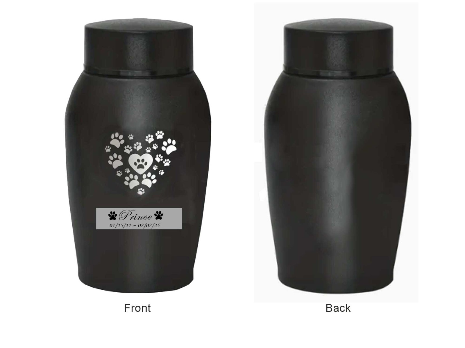 Custom Pet Urn, Engraved Name Plate, Includes Keepsake Urn Pendant or Key Ring