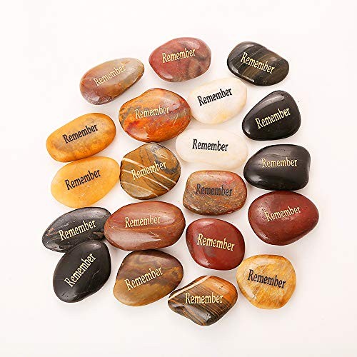 50PCS Remember Stones Encouragement Engraved Rocks of Remembrance Memorial