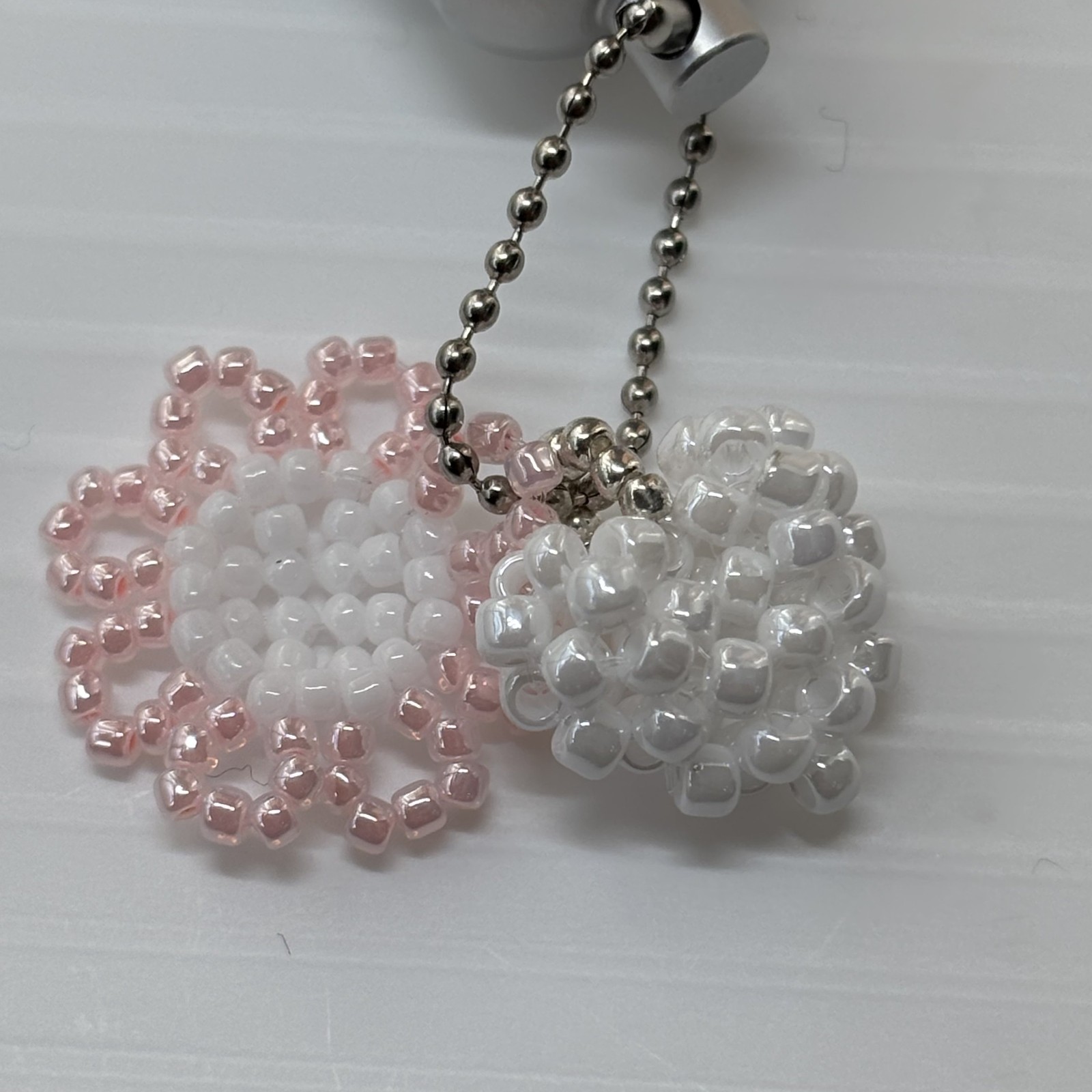 Cremation Ashes Keychain – Cremation Keepsake(pink flowers and white heart)