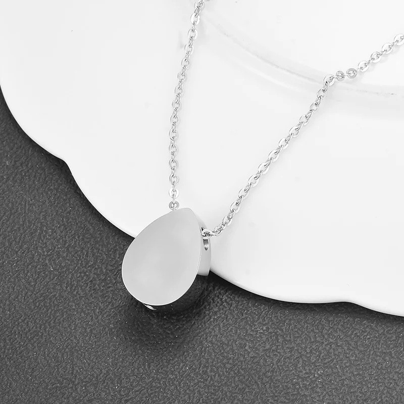 Pet Memorial Urn Necklace for Ashes | Teardrop Stone Cremation Jewelry Gift