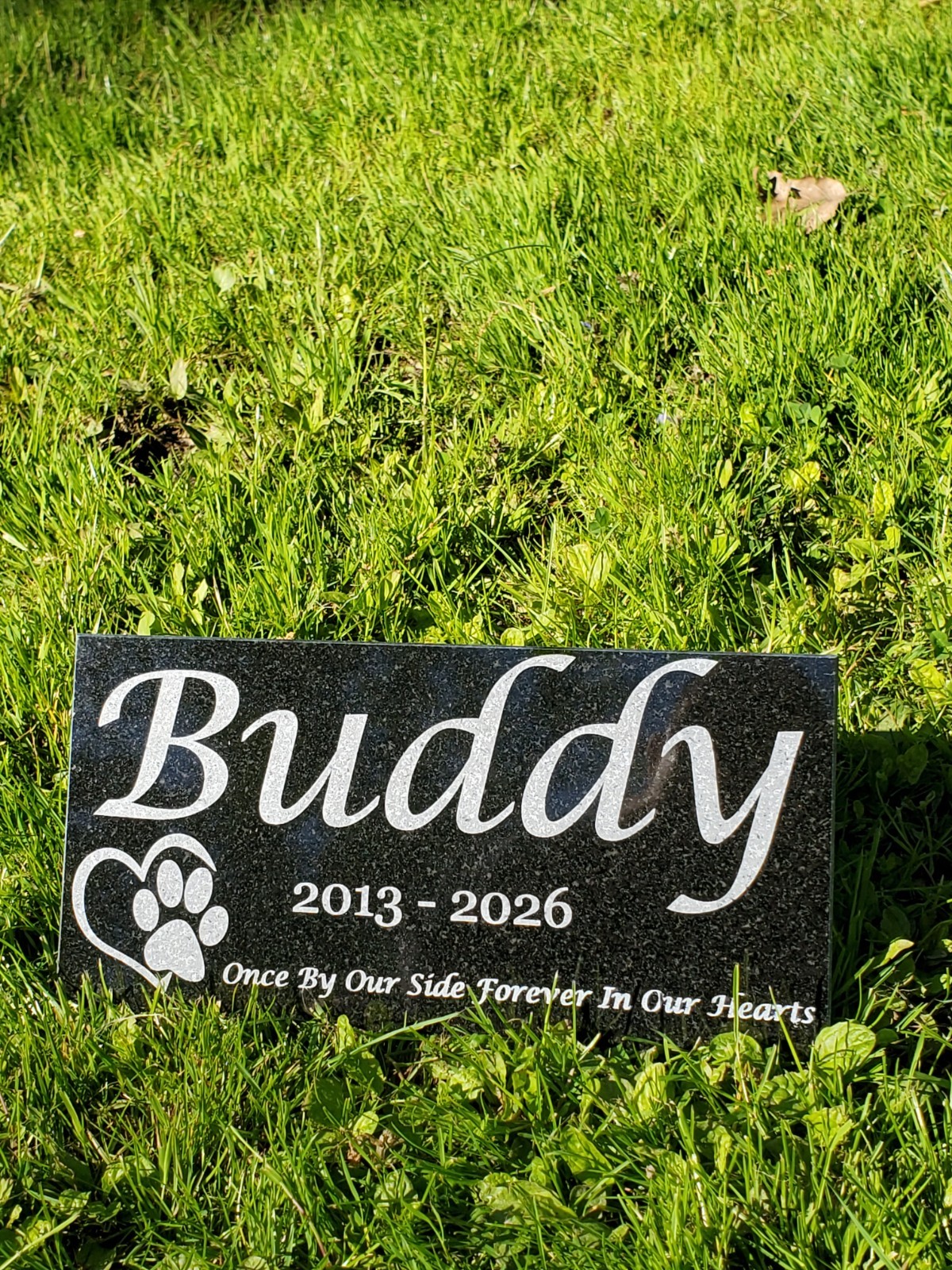 Grave Marker Headstone Garden Pet Loss Memorial Burial Stone Granite Plaque t23
