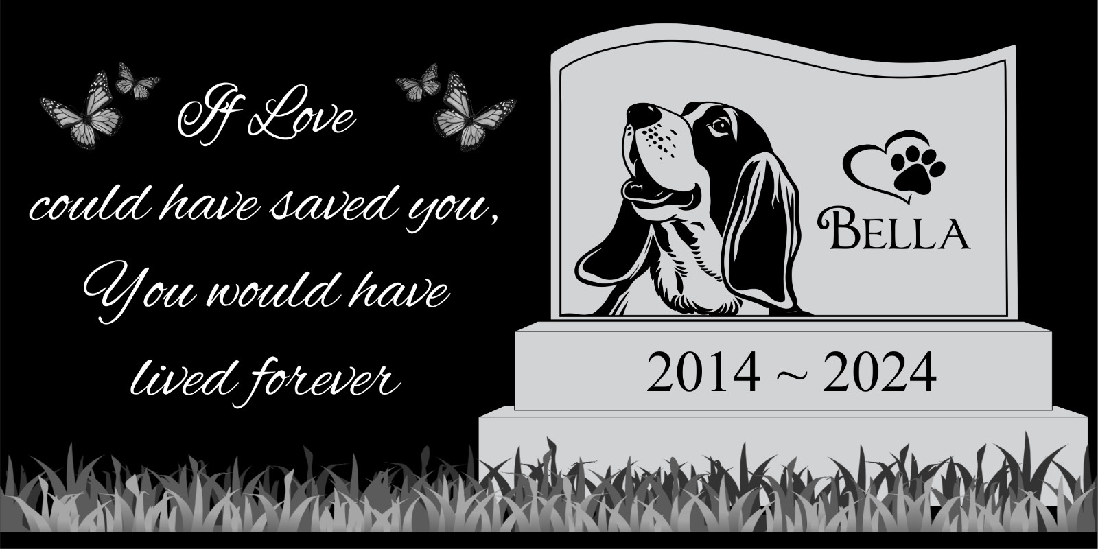 Pet memorial Engraved Marker, headstone Granite gravestone Boxer dog