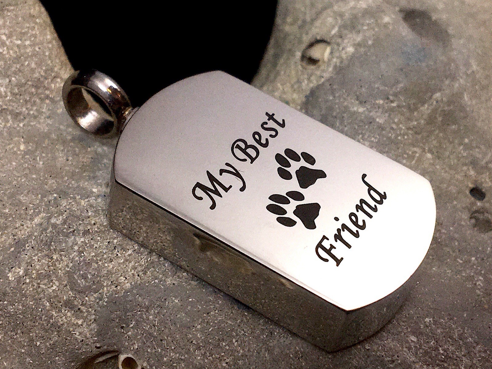 My Best Friend Paws Cremation Urn Necklace for Ashes Dog Pet Cat Memorial Gift
