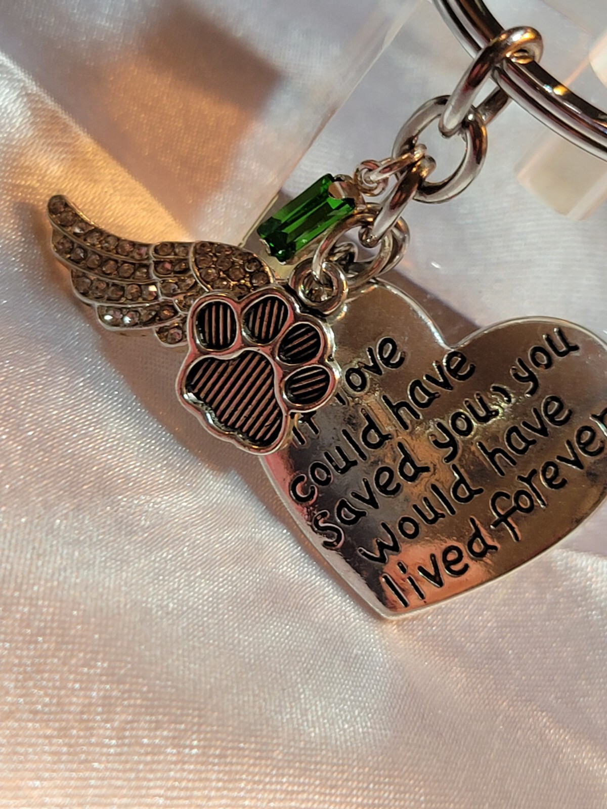 Loss of Pet Memorial Keychain Dog Cat Remembrance Jewelry Sympathy Key Ring Tag