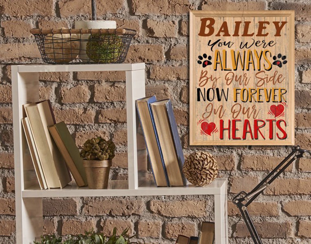 Dog Memorial Plaque Sympathy Gift Pet Remembrance – Now Forever In Our Hearts