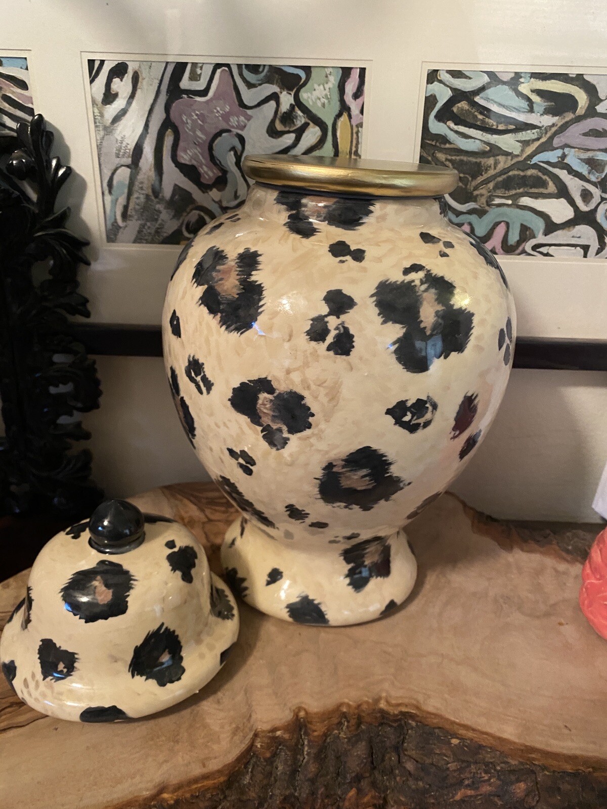 Custom Pet URN 4 your DOG cremation ANY BREED Ceramic Leopard swarovsky crystal