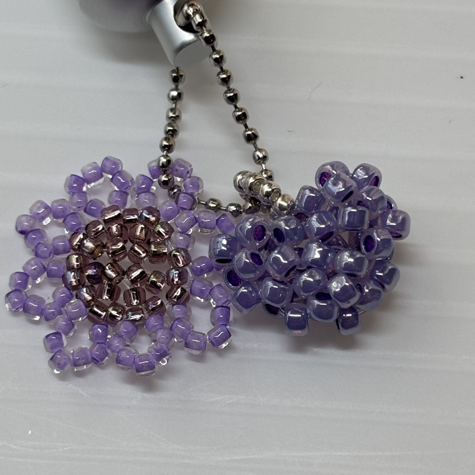 Cremation Ashes Keychain – Cremation Keepsake(purple flowers and heart)