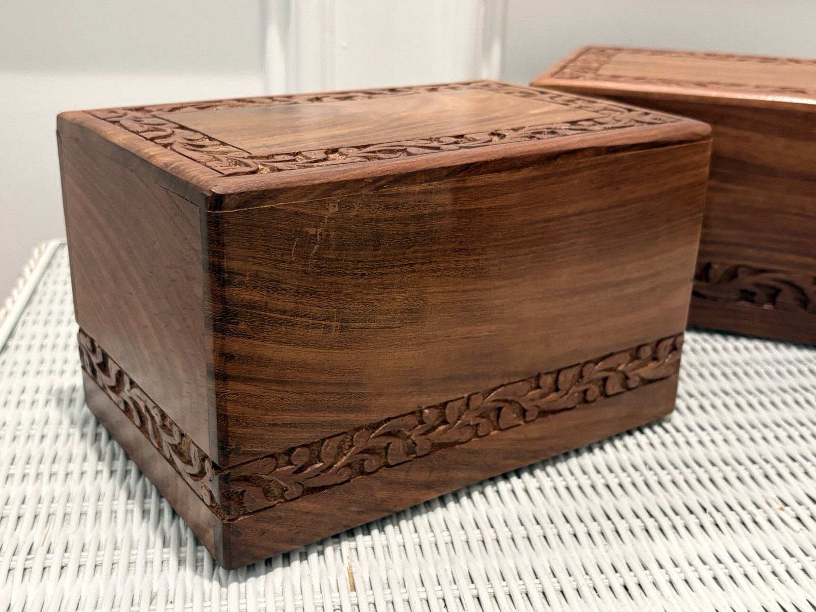 Large Wooden Urn Tree of Life Rosewood Box Cremation for Ashes Keepsake