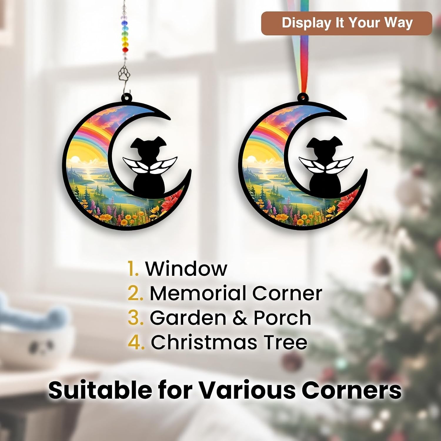 Personalized Dog Memorial Gifts for Loss of Dog, Pet Sympathy Suncatcher