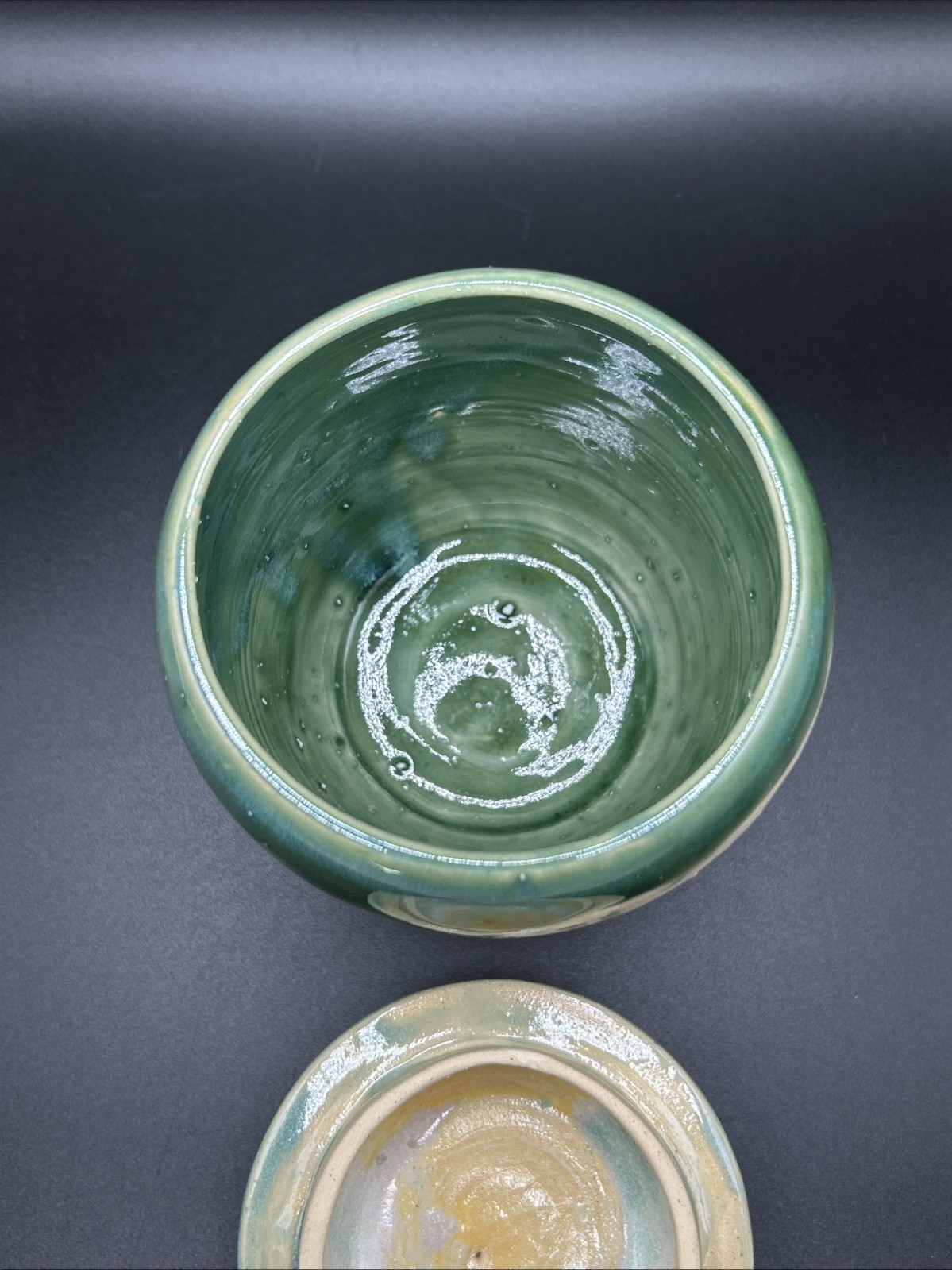 PET URN Hand Made Thrown Pottery For Ashes & Memorabilia 4” Wide 3 1/2” Tall