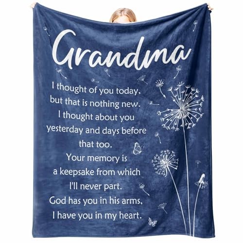 Sympathy Memorial Gifts for Grandmother, Soft Flannel Memorial Loss of Grandma