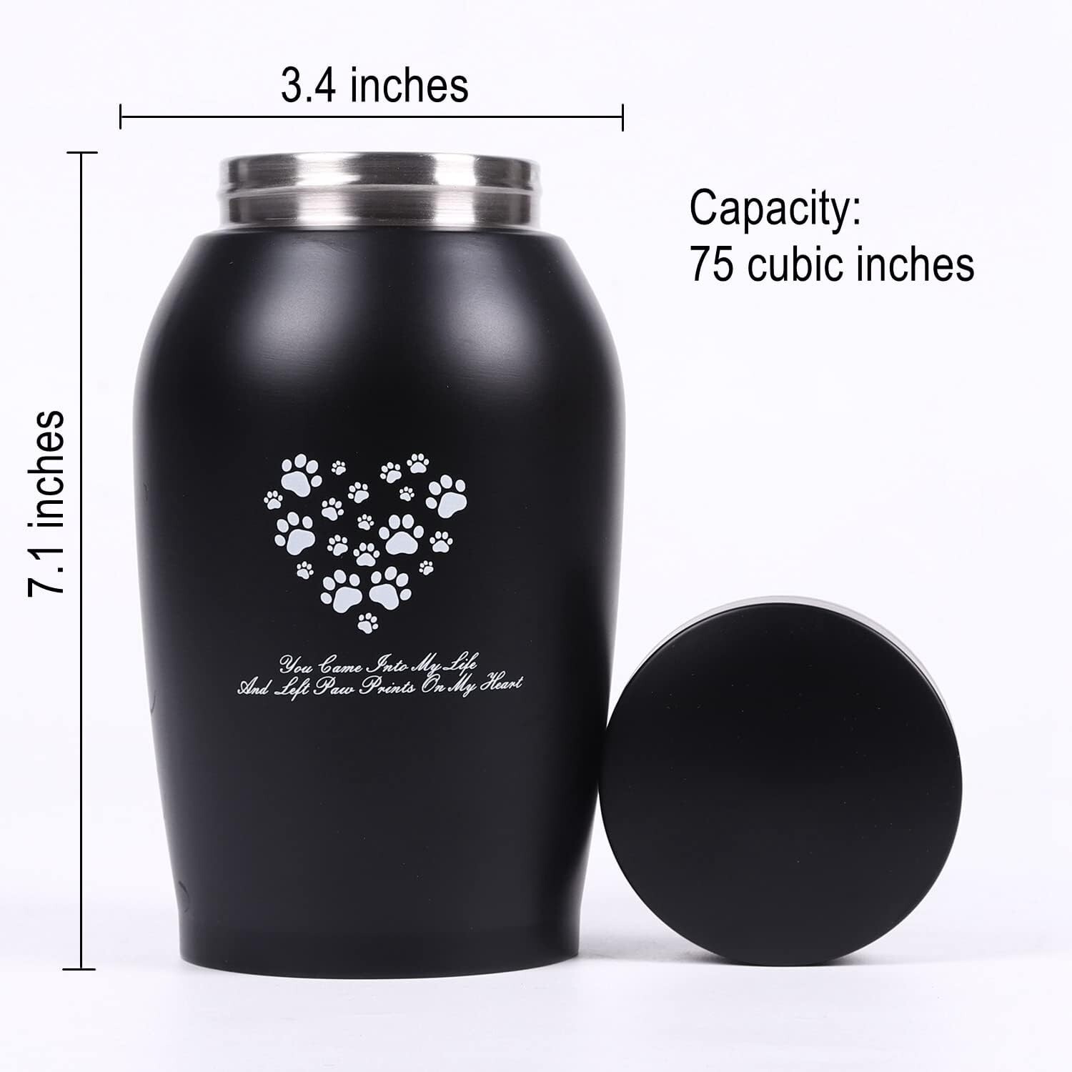 Premium Stainless Steel Pet Urn – Respectful Memorial for Pets up to 75 lbs