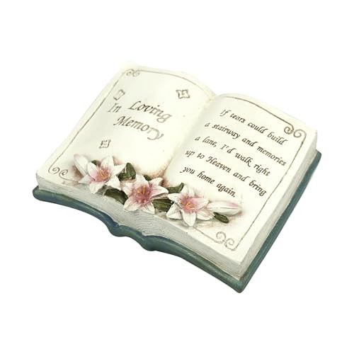 Resin Memorial Book, Book-Shaped Garden Stone, Outdoor Decor, in Loving Memory