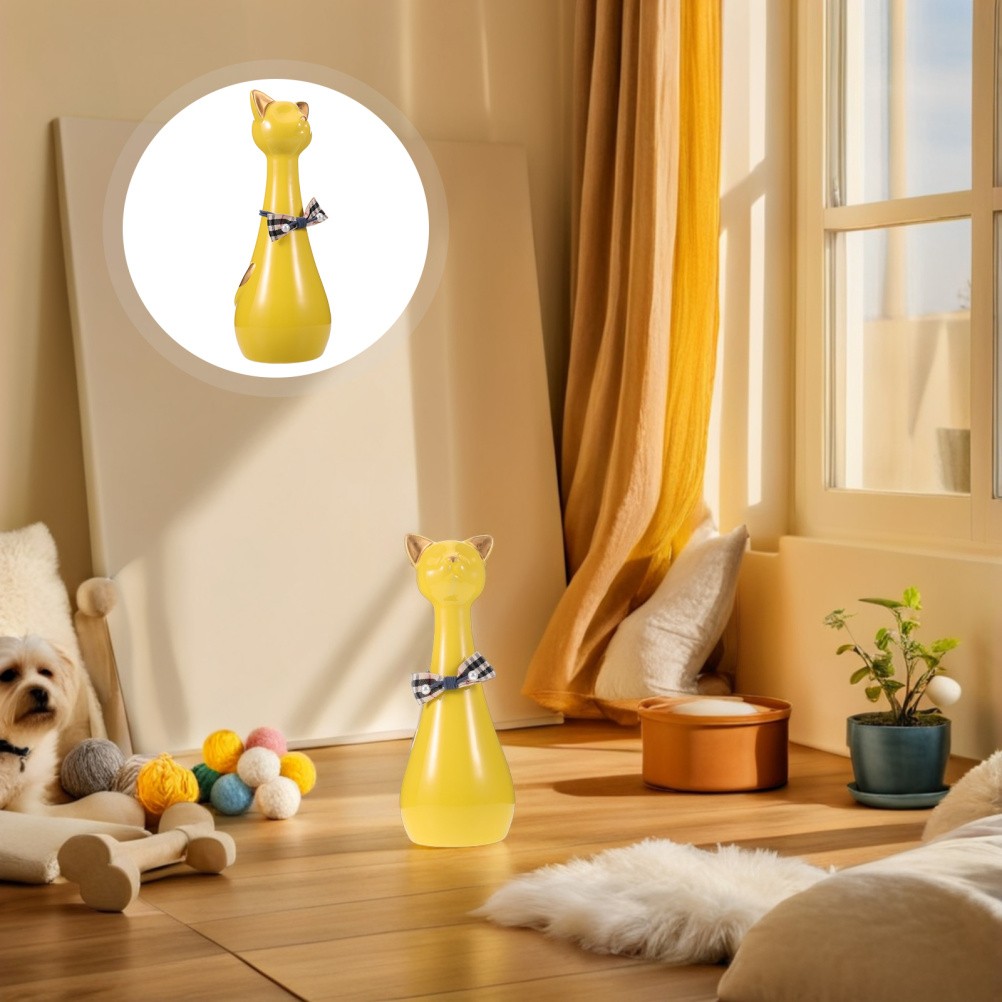 Decorative Yellow Ceramic Pet Urn Small Ashes Container for Memorial Tribute