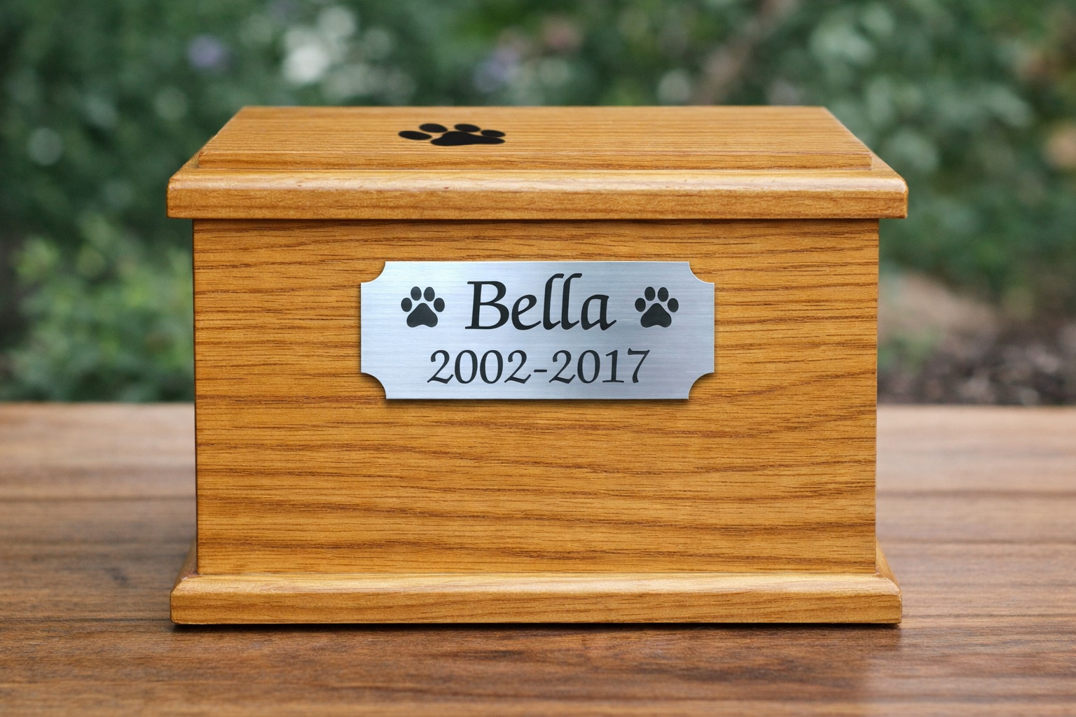 Large 2×4-inch Custom Engraved Silver or Gold Pet Name Memorial Urn Plaque Plate