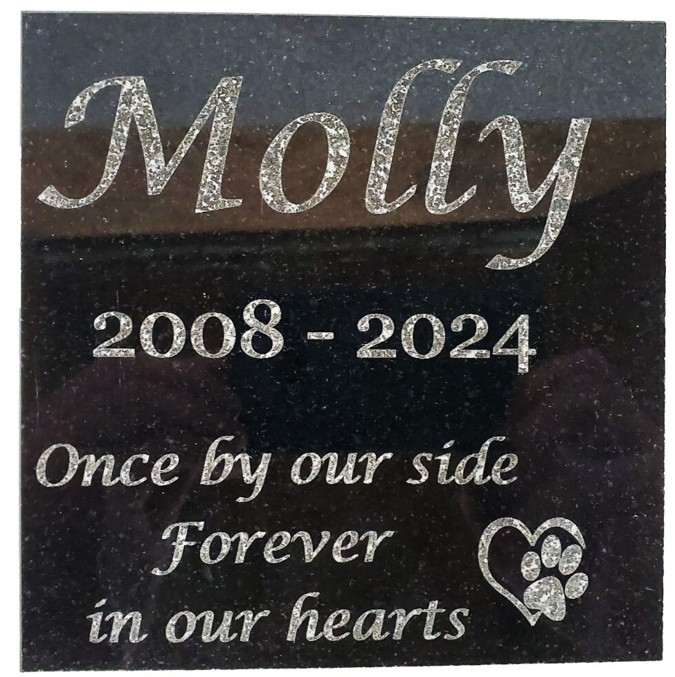 Dog or Cat Pet Memorial Grave Stone Garden Headstone Granite Burial Marker d2