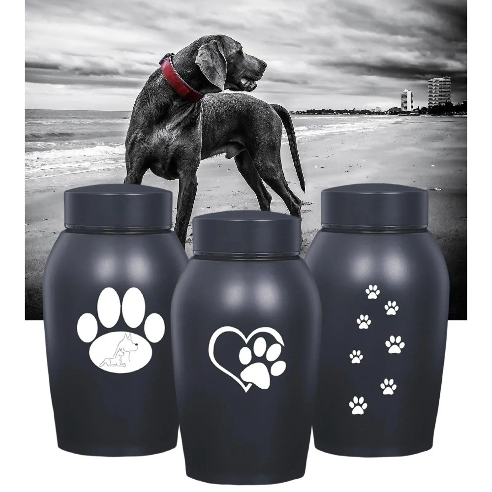Stainless Steel Pet Cremation Urn Black Sealed Funeral Urn Small Animals US