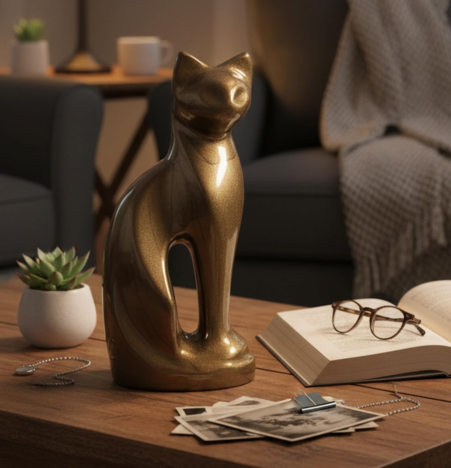 Esplanade Cremation Urn Container Jar Pot Cat Shape Urn –