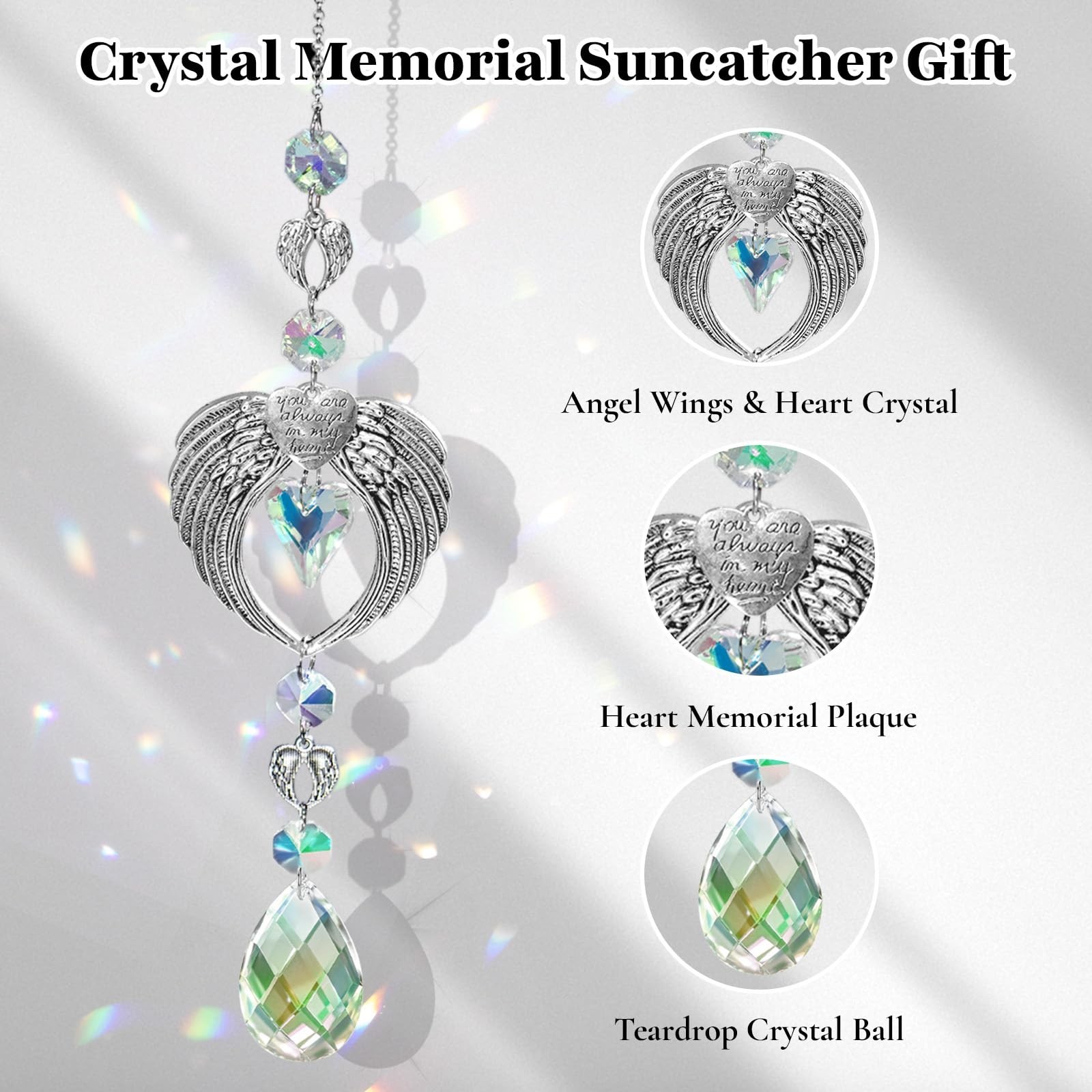 Dog Memorial Gifts – Memorial Suncatcher Set with Acrylic & Crystal Suncatche…