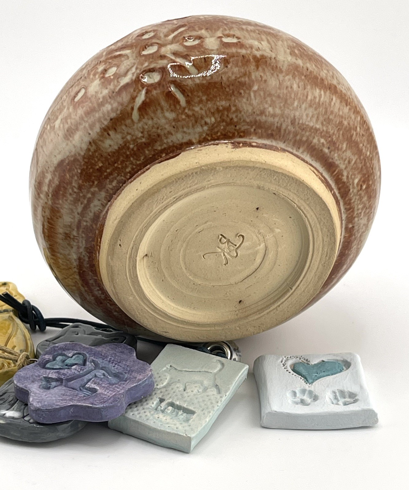 PET URN POTTERY Handmade w/love for Pet Ashes & Memorial Keepsake w/Pet Charms