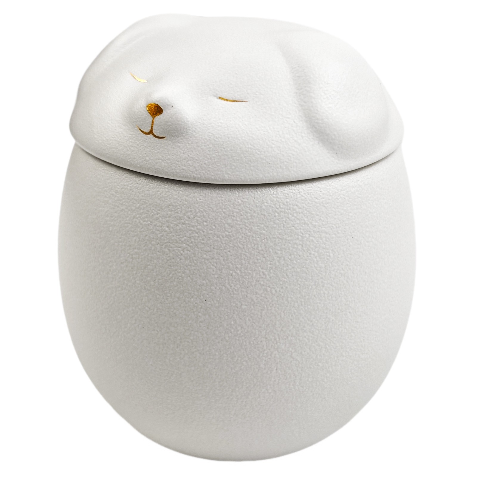 White Smiley Dog Shaped Pet Urn 4.9×4.3 inch for Small Dog And Cat Ashes