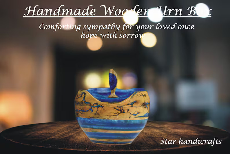 Wooden Urns for Human Ashes Adult Male Female – Cremation Urn Large Wood Urn Box