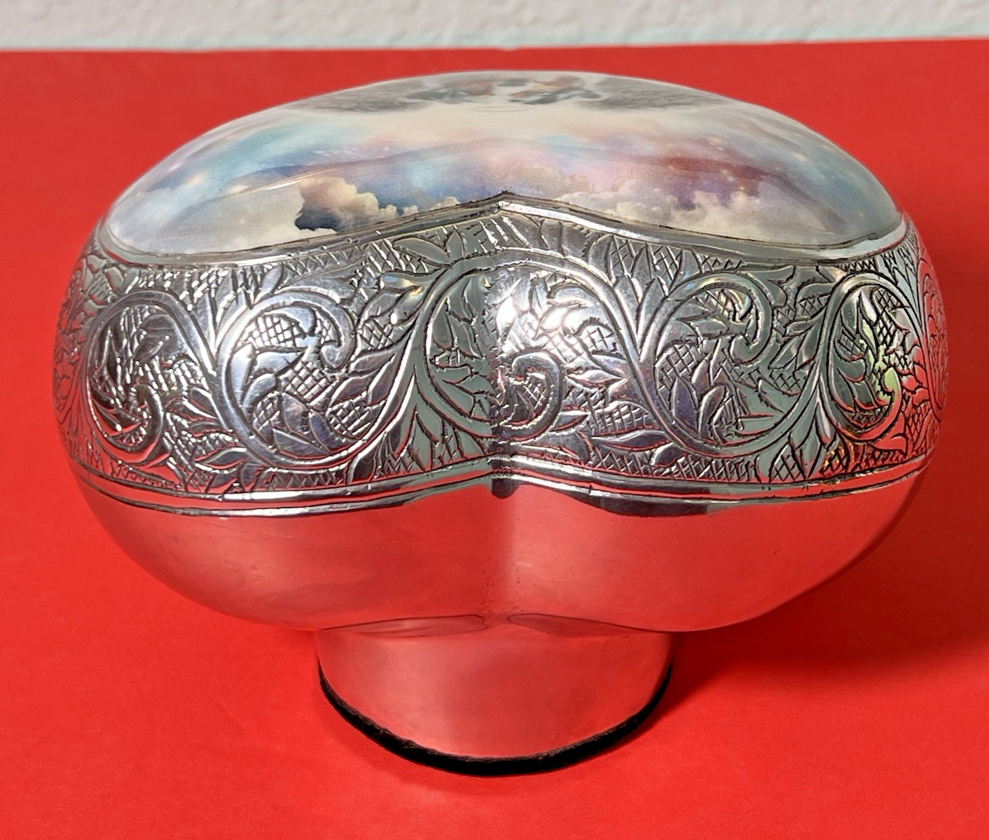 Australian Shepherd Memorial Dog Funeral Urn w/Silver Color Hand Etched Border