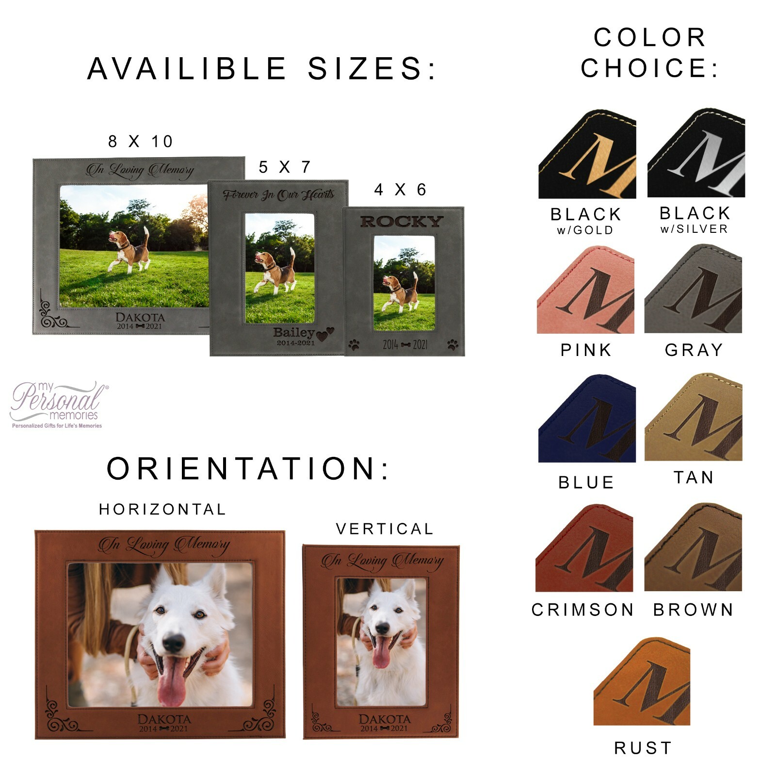 Custom Personalized Pet Loss Memorial Picture Frame