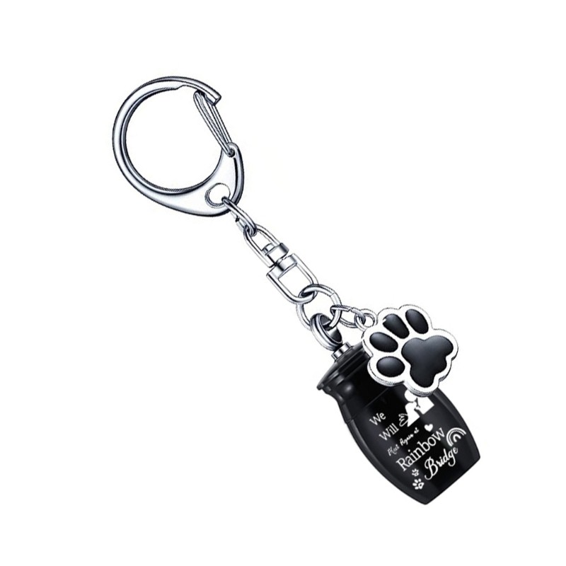 Pet Memorial Urn Pendant Cats Ashes Collection Metal Dog Cremation Urn Keychains