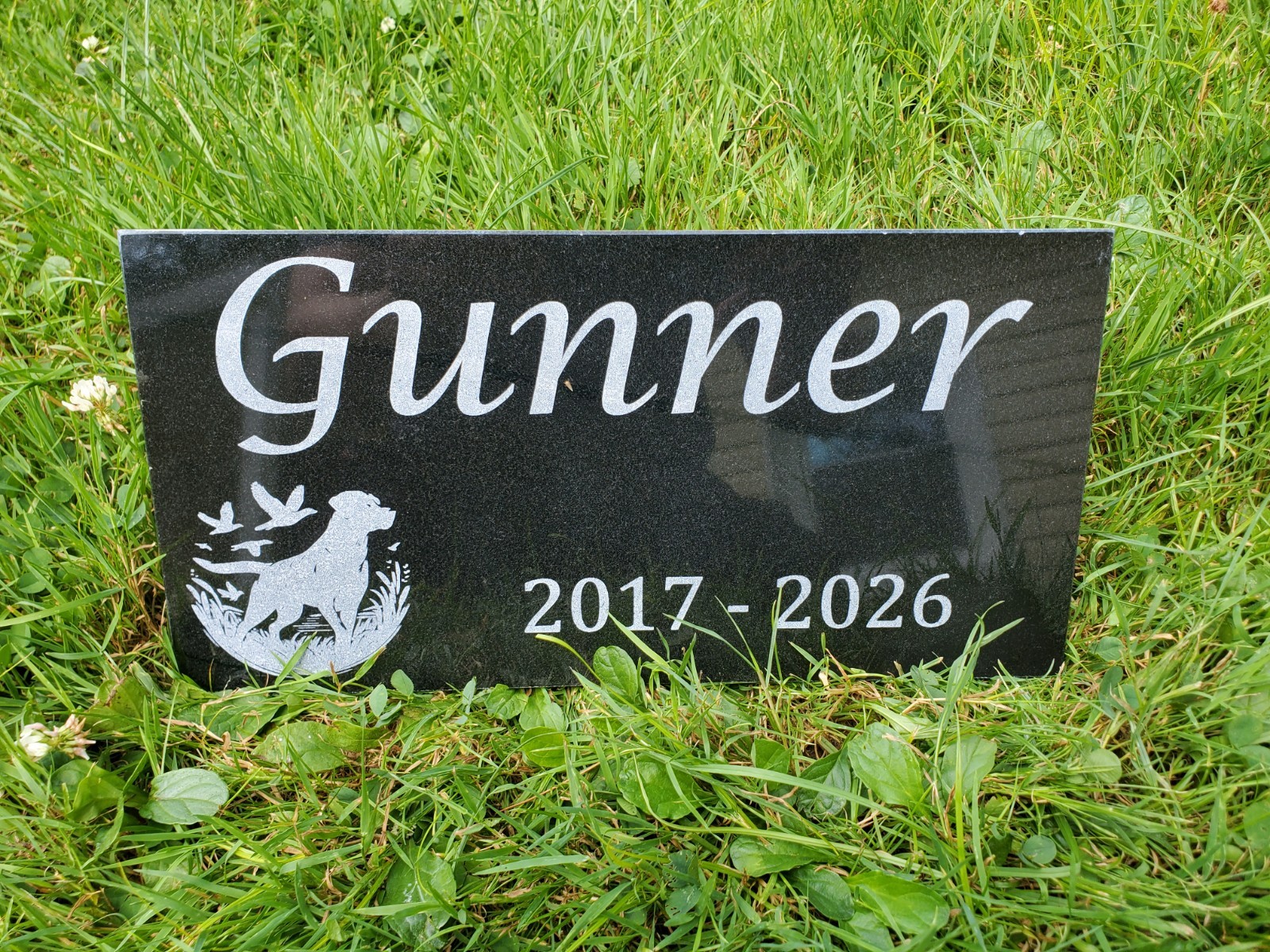 Hunting Dog Grave Marker Headstone Garden Pet Loss Memorial Burial Stone t25