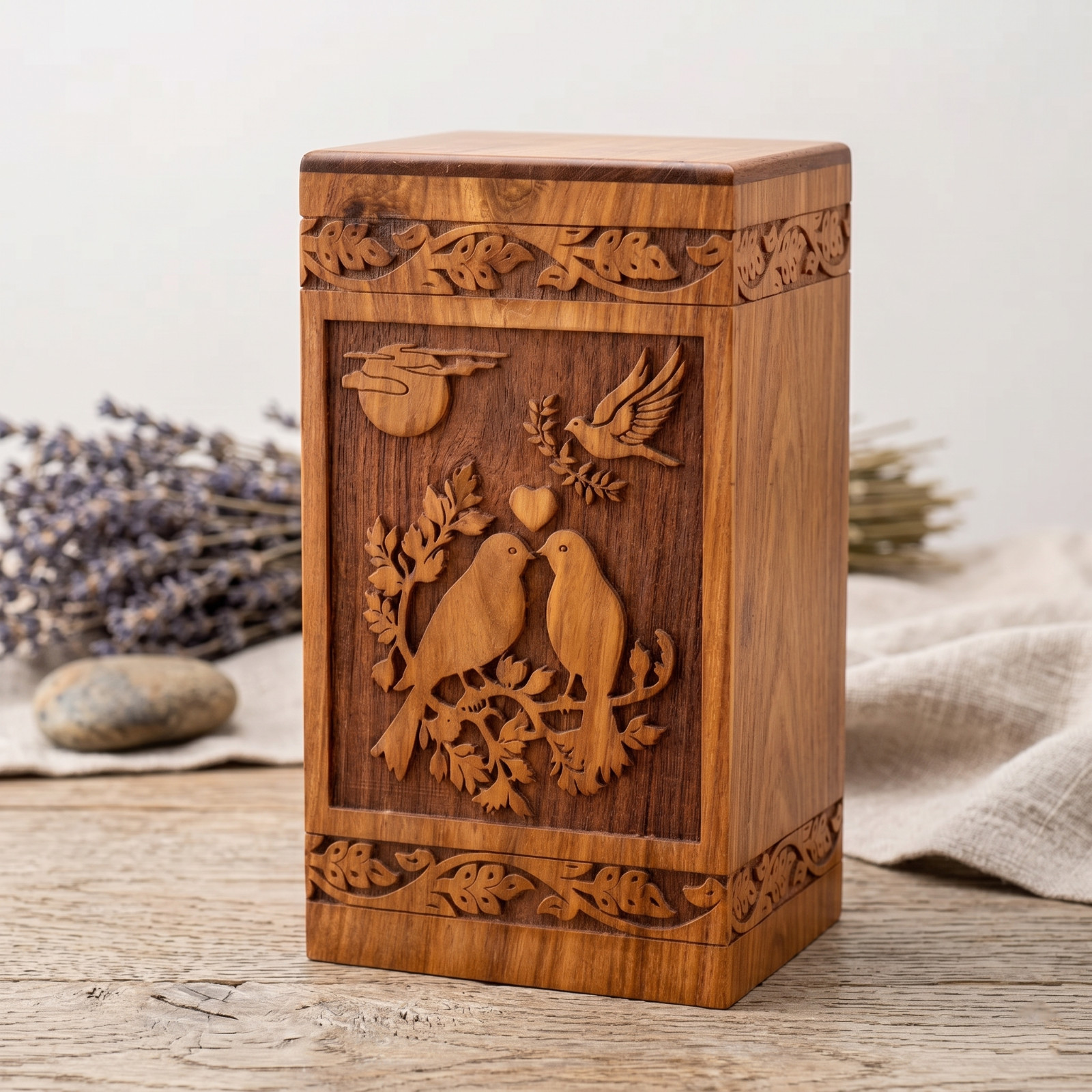 Tree of Life Wooden Urn Rosewood Handmade Cremation Ashes Human Pet