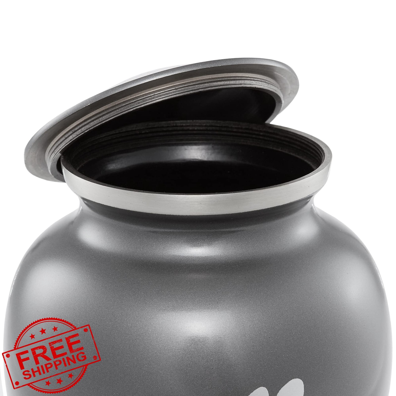 Reminded Brass Pet Urn Paw Print Gray Medium