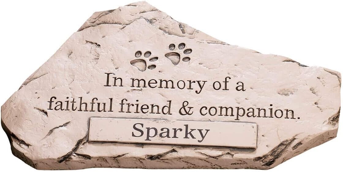 Personalized Pet Memorial Garden Stone NAME Dog Puppy Cat 3D Grave Marker Plaque