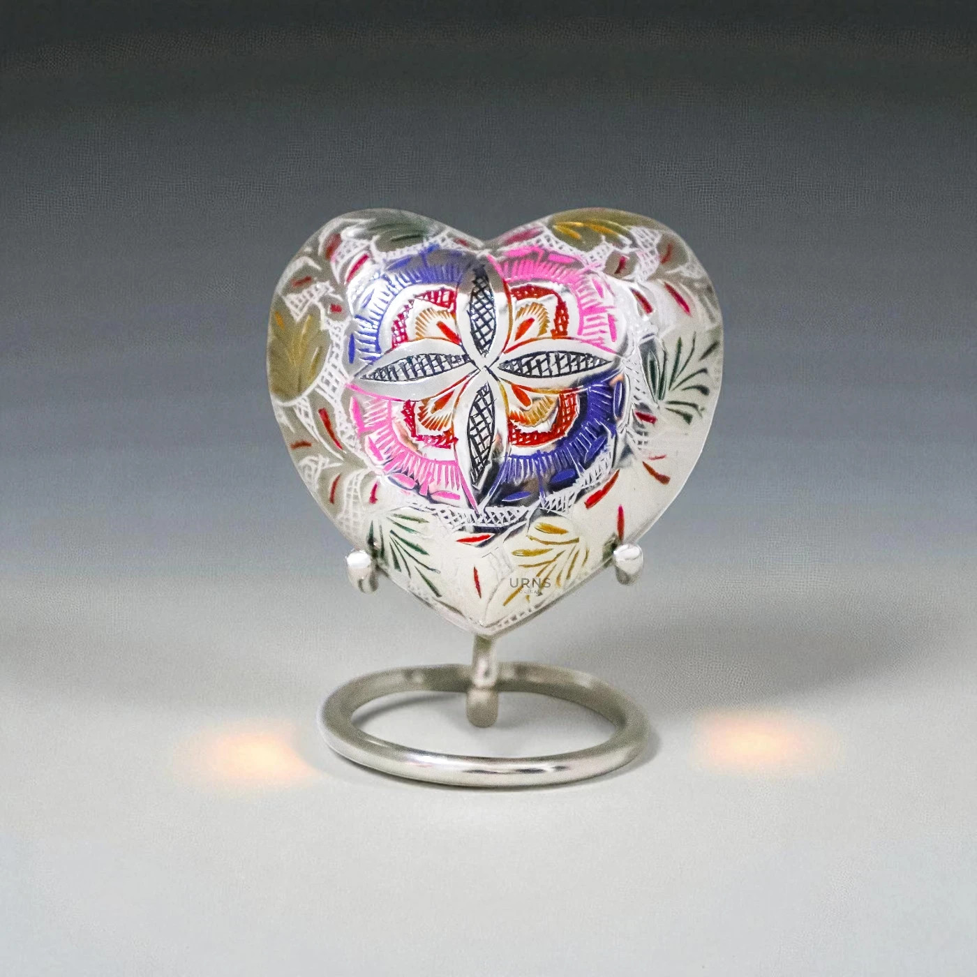 Satori Mosaic Heart Brass Keepsake Urn – Artistic Memorial for Cherished Ashes