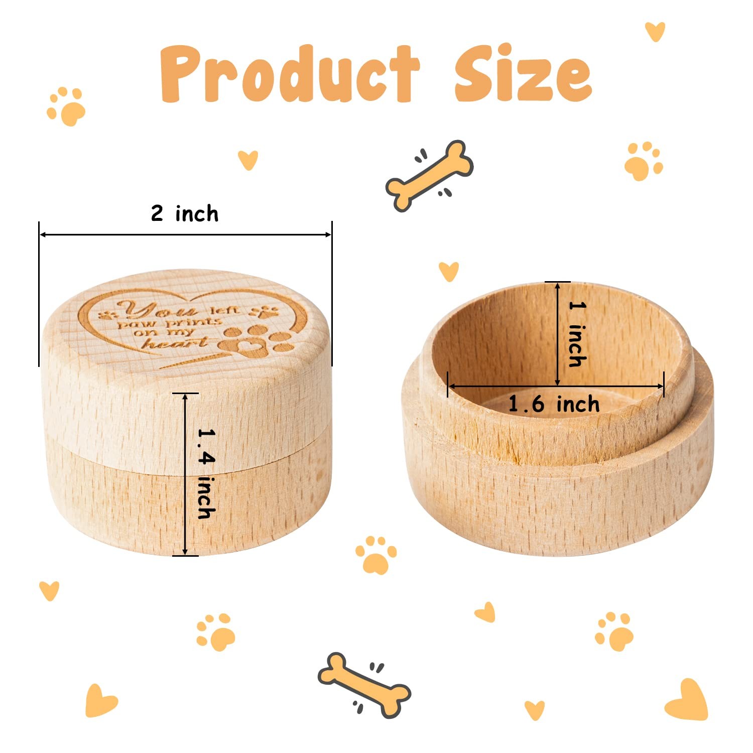 Cjiangpo Dog Memorial Keepsake Wooden Pet Urns Memorial Gifts For Loss Of Dog
