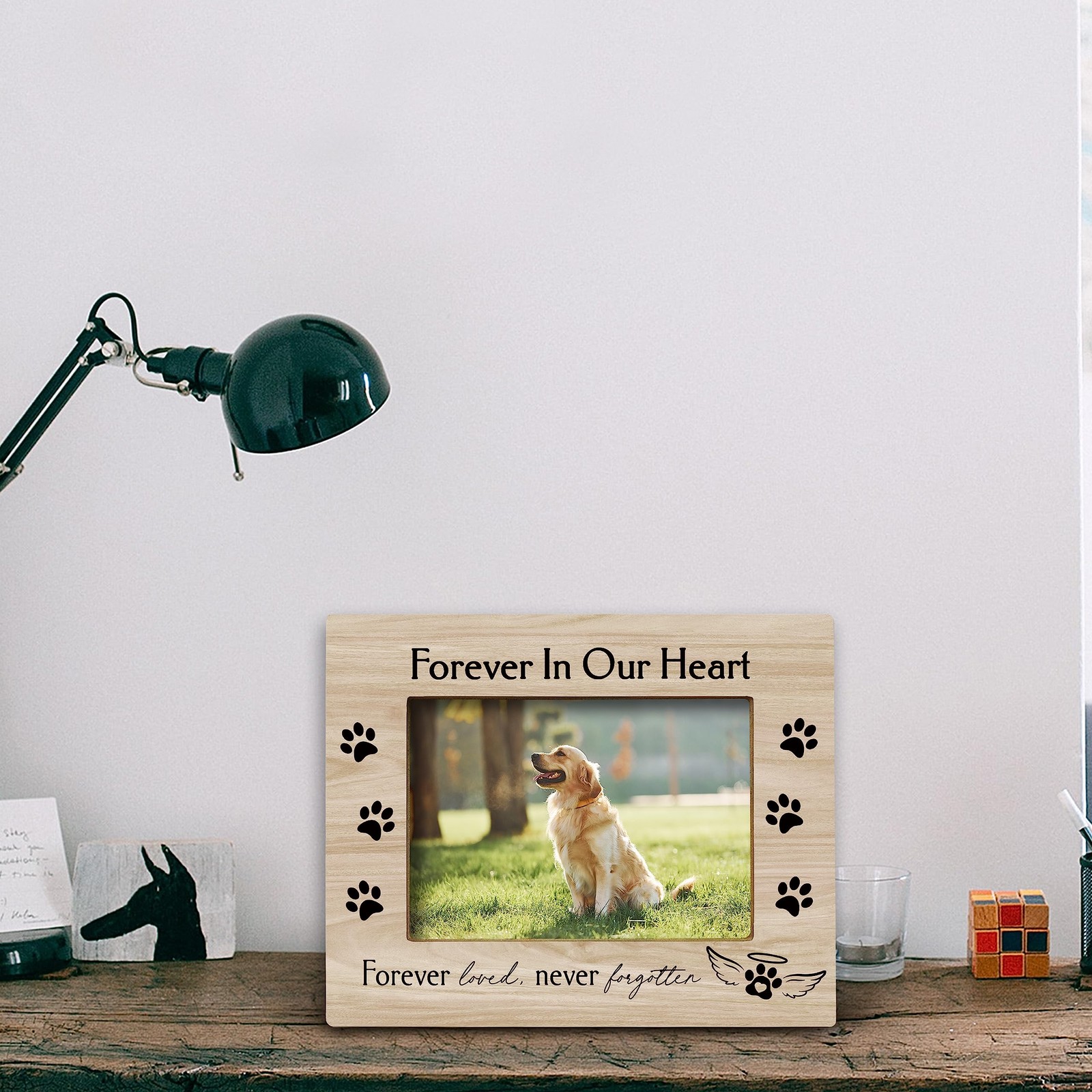 Forever in Our Heart Pet Memory Picture Photo Frame, Cat & Dog Memorial Pictu…