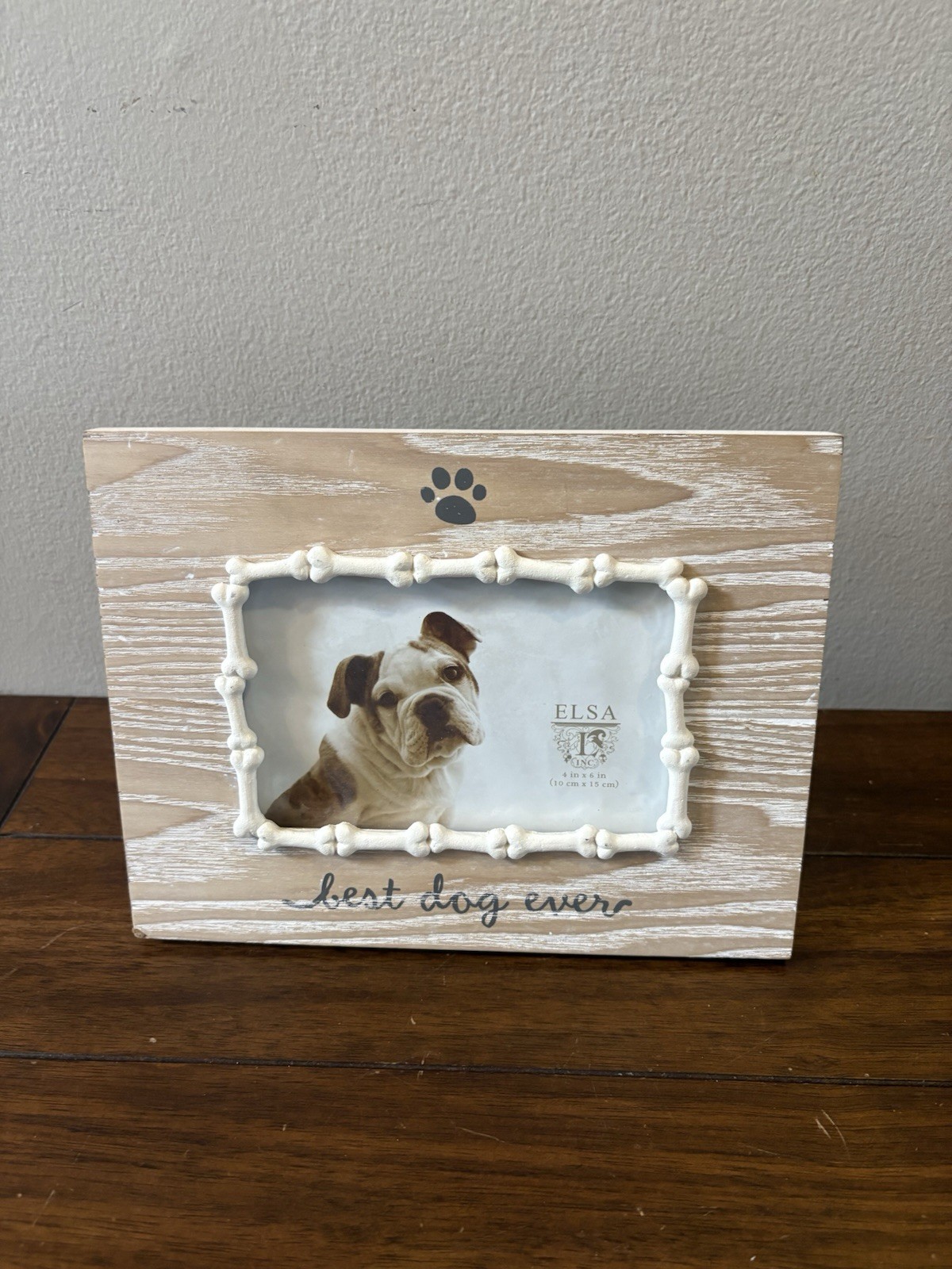 Distressed White Wood Pet Memorial Photo Frame