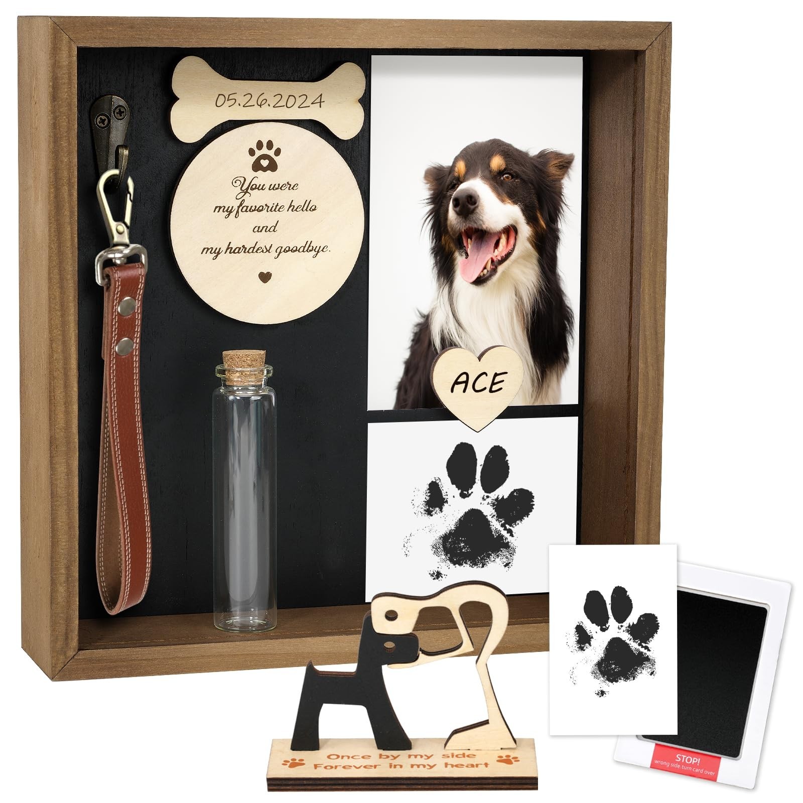 VavoPaw Pet Memorial Gifts for Dogs, 8.6” Pet Memorial Shadow Box, Loss of D…